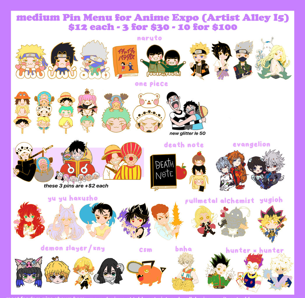 Catalogue - Medium Pins